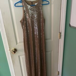 Banana Republic Gold Sequin Sleeveless Maxi Dress
